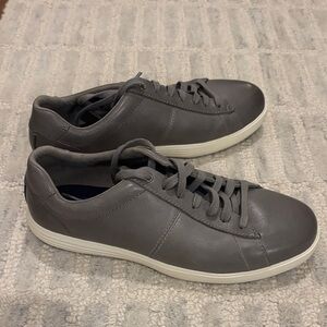 Cole Haan Men's Gray Casual Leather Lace-Up Sneakers